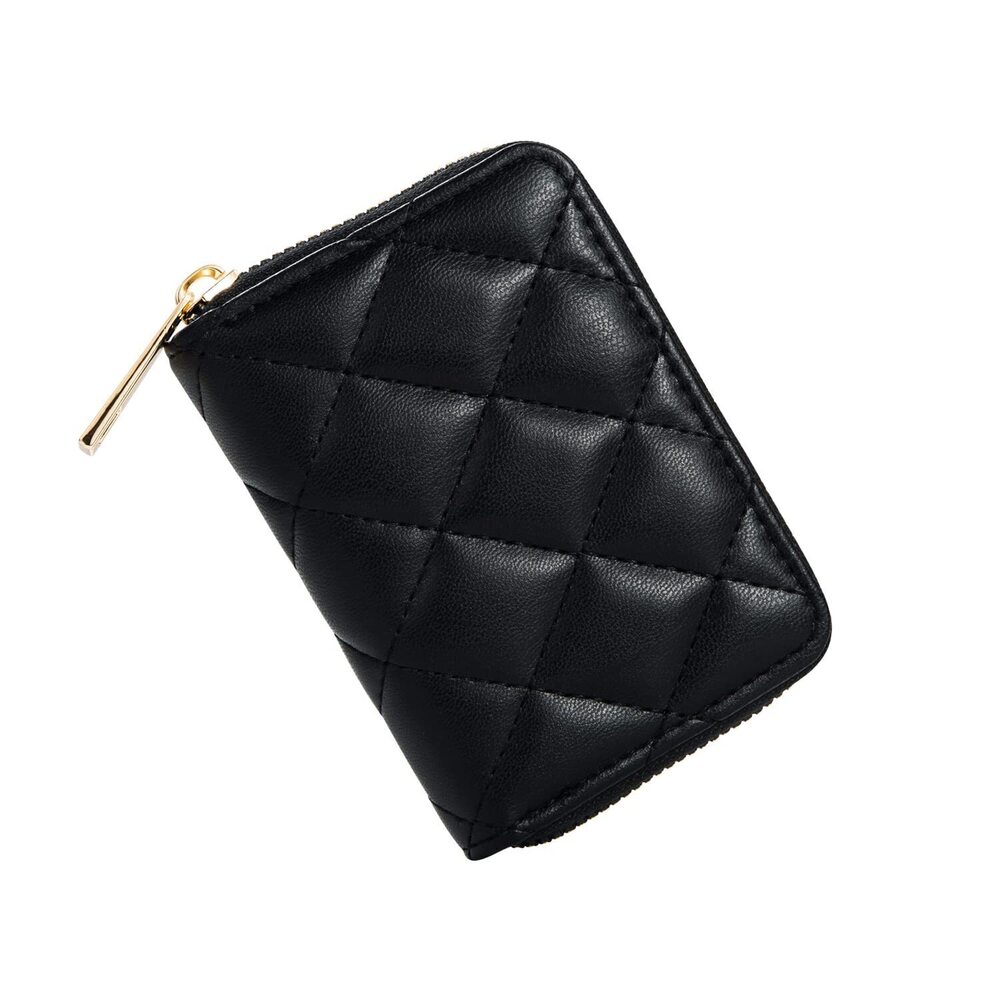 5605 RFID Small Wallet Mini Credit Card Holder Organizer Case with Zipper